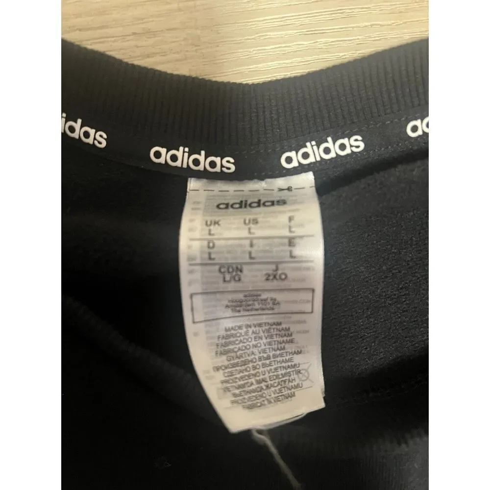Adidas Mens Crewneck Pullover Sweatshirt Crew Neck Sz‎ Large Ruby Black White